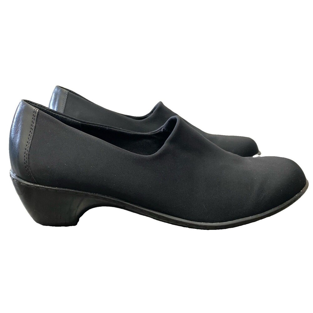 Walking Cradles Women's 8 M Black Slip On Shoes Leather Stretch Travel Comfort